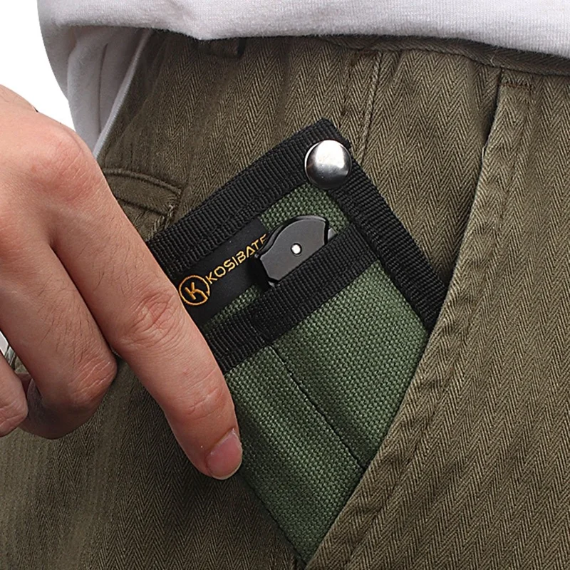 KOSIBATE H241 Portable Outdoor Tactical EDC Tool Storage Bag Foldable Credit Card Holder Pouch - Black