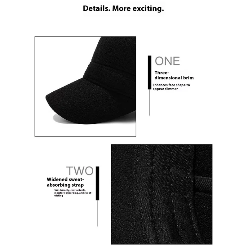 Winter Solid Color Flat Top Cap Thermal Fleece Lined Military Hat Built In Windproof Ear Flaps - Black