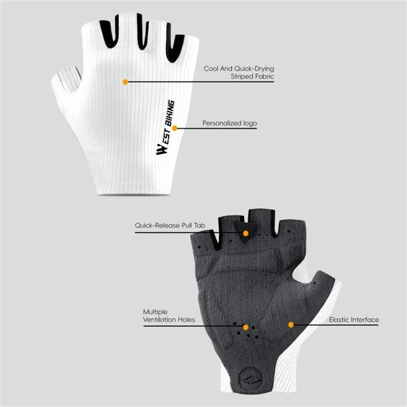 WEST BIKING YP0211267 Stoßdämpfende Fahrradhandschuhe Atmungsaktiv Halbfinger Rennrad Fäustlinge - Rot / M
