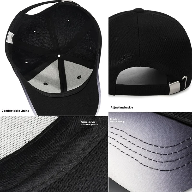 2025181 Cappellino da Baseball Quattro Stagioni Anti-Sole in Policotone - Nero con Sfumature Eleganti
