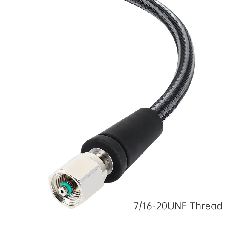 Tuyau de régulateur de plongée sous-marine DIDEEP 15 cm en fibre de carbone tressé, haute pression, avec manomètre lumineux