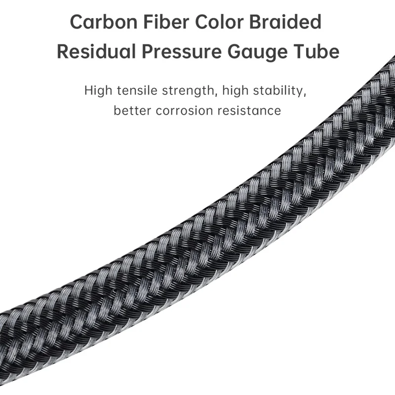 Tuyau de régulateur de plongée sous-marine DIDEEP 15 cm en fibre de carbone tressé, haute pression, avec manomètre lumineux