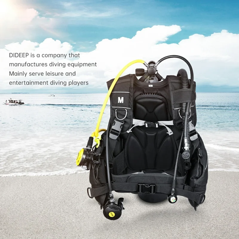 DIDEEP Gilet de Plongée Professionnel BCD Compensateur de Flottabilité pour Hommes et Femmes - Noir S