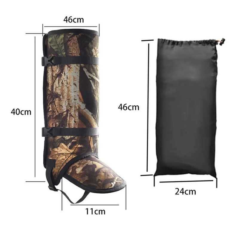 LUCKSTONE 2 Uds. Polainas Exteriores para Senderismo Ajustables para Botas de Trekking con Bolsa de Almacenamiento, Talla L