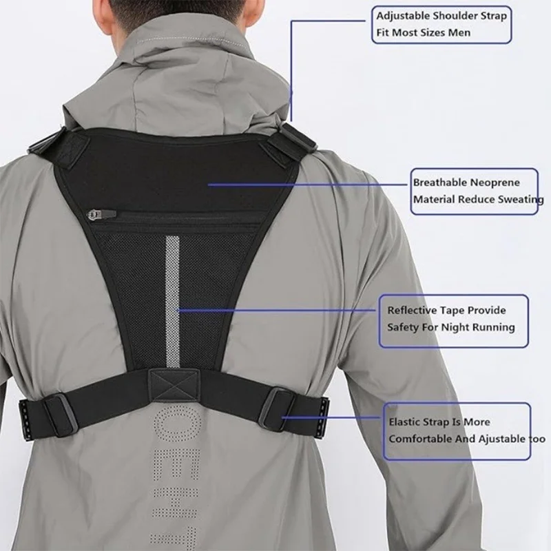 Taktische Oxford-Stoff Brusttasche Herren Outdoor Weste Multifunktionaler Rucksack für Radfahren Wandern Angeln Laufen - Schwarz