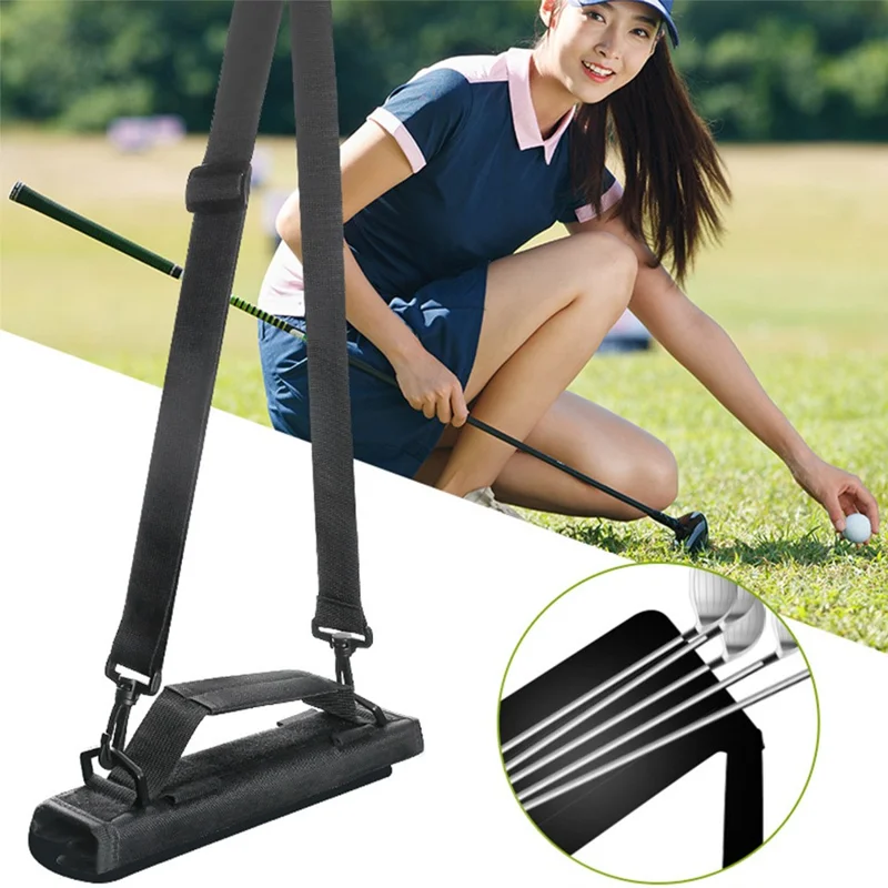 Bolsa Portátil Miniatura para Tacos de Golfe - Leve, Armazena 1-5 Tacos, com Alça de Ombro - Preto