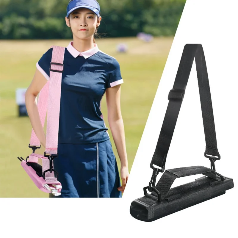 Bolsa Portátil Miniatura para Tacos de Golfe - Leve, Armazena 1-5 Tacos, com Alça de Ombro - Preto