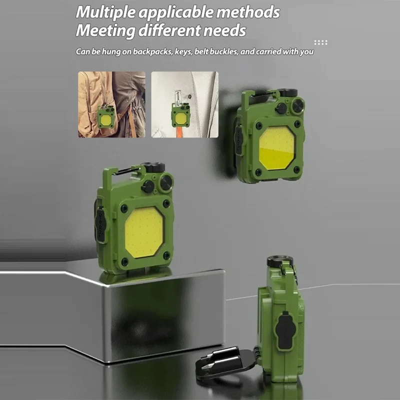 YX Multifunctional Keychain Flashlight Rechargeable COB XPE LED 6 Lighting Modes Portable Light - Sky Blue