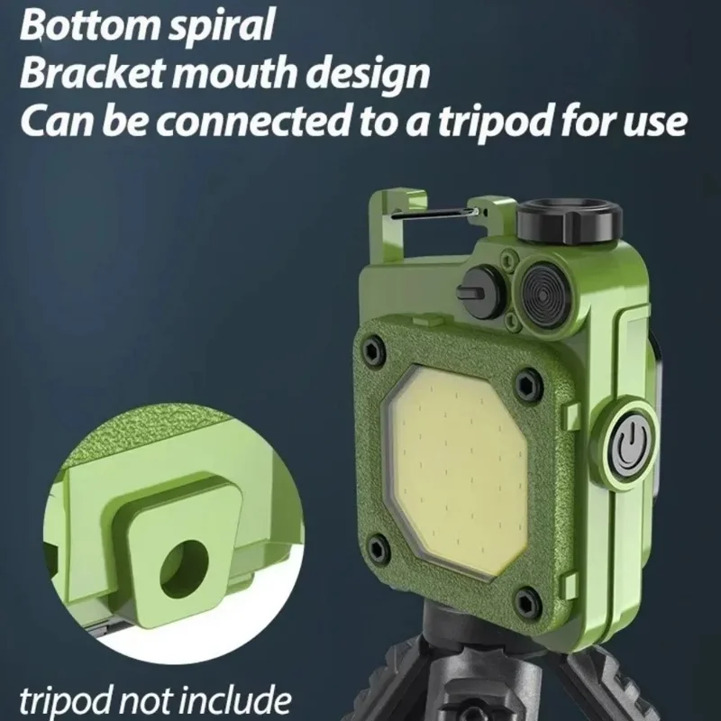 YX Multifunctional Keychain Flashlight Rechargeable COB XPE LED 6 Lighting Modes Portable Light - Sky Blue