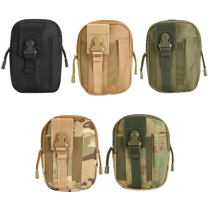 Bolso de Cintura Táctico Molle para Exteriores CH082 de Hombres, Impermeable, Tela Oxford, Soporte para Teléfono, Bolsa para Muñeca - Caqui