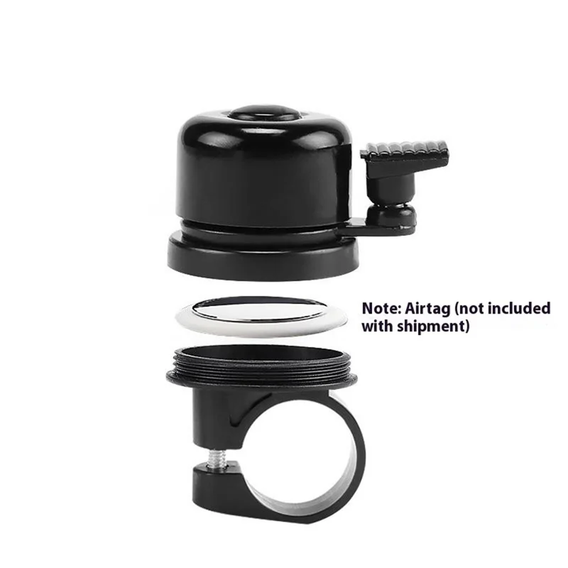 Supporto localizzatore per Apple AirTag, antifurto, campanello per mountain bike, in lega di alluminio, campanello per pollice da bicicletta