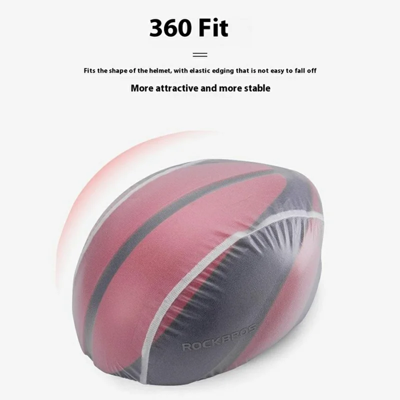 ROCKBROS 20001W Cycling Helmet Rain Cover Road Bike Safety Cap Dustproof Waterproof Cover - Adhesive Bonding Type / Black