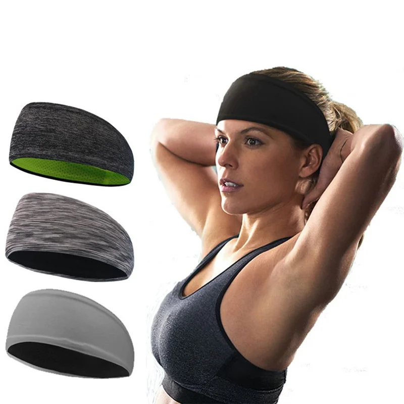 GY-A83 Sweat Wicking Headband for Men Women Fitness Yoga Running Sports Hair Band Lightweight Sweatband - Dark Grey