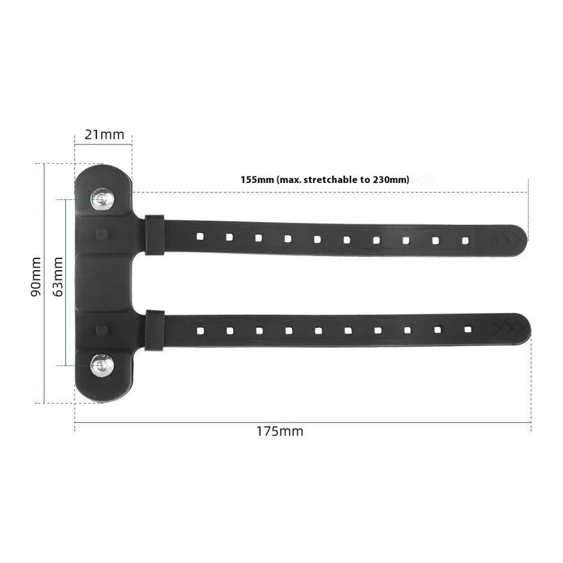 BKG019B Bike Water Bottle Cage Converter Mount Bicycle Frame Flexible Strap Adapter - Black