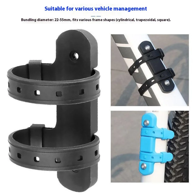 BKG019B Bike Water Bottle Cage Converter Mount Bicycle Frame Flexible Strap Adapter - Black