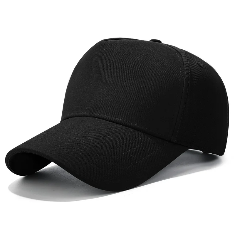 Men Women Baseball Cap Fashion Plain High Crown Sunproof Adjustable Snapback Hat - Black