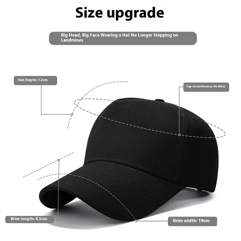 Men Women Baseball Cap Fashion Plain High Crown Sunproof Adjustable Snapback Hat - Black