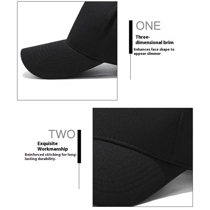 Four Seasons Baseball Cap Men Women High Crown Sun Protection Hat with Copper Ring Vent Holes - Black