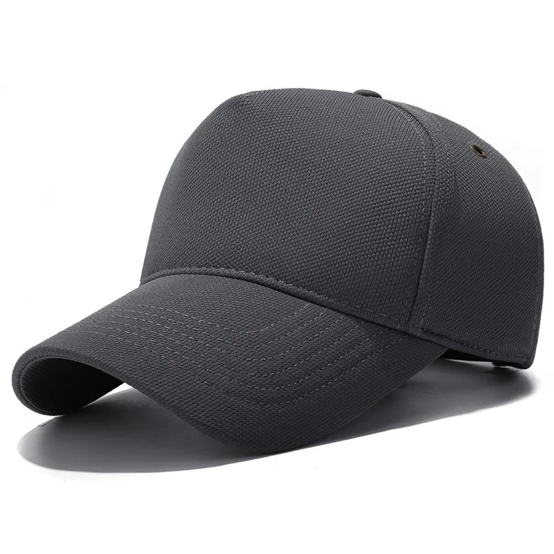 Four Seasons Baseball Cap Men Women High Crown Sun Protection Hat with Copper Ring Vent Holes - Grey