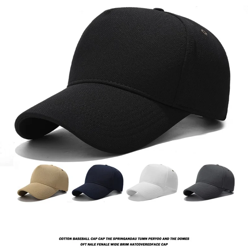 Four Seasons Baseball Cap Men Women High Crown Sun Protection Hat with Copper Ring Vent Holes - Navy Blue