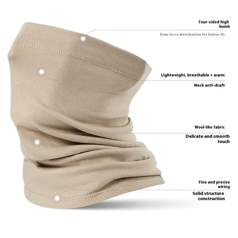 DTJ58 Winter Thermal Cycling Face Mask Windproof Elastic Neck Gaiter for Outdoor Skiing Snowboarding - Black