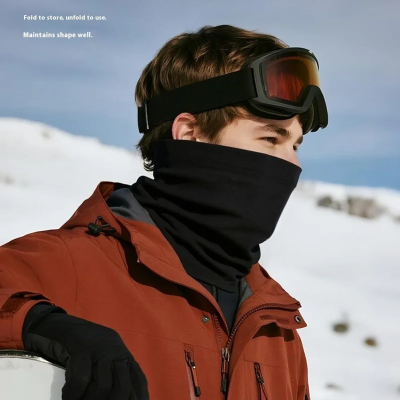 DTJ58 Winter Thermal Cycling Face Mask Windproof Elastic Neck Gaiter for Outdoor Skiing Snowboarding - Black