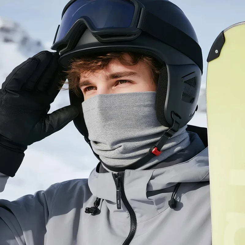 DTJ58 Winter Thermal Cycling Face Mask Windproof Elastic Neck Gaiter for Outdoor Skiing Snowboarding - Black