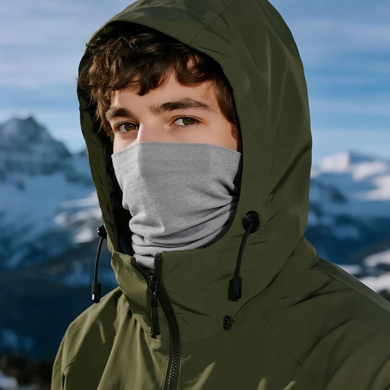 DTJ58 Winter Thermal Cycling Face Mask Windproof Elastic Neck Gaiter for Outdoor Skiing Snowboarding - Black