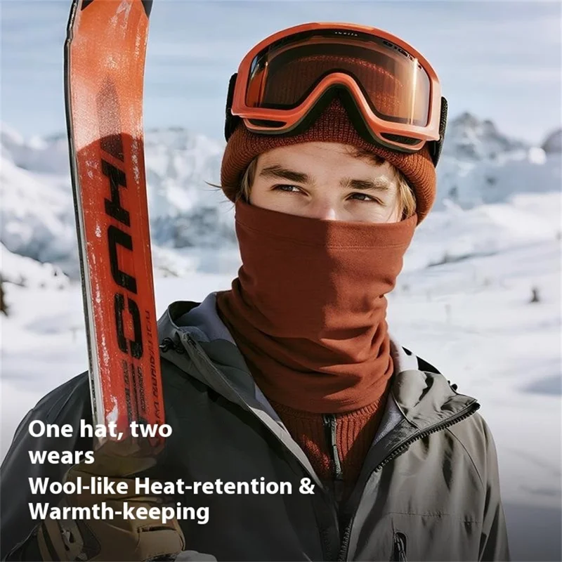 DTJ58 Winter Thermal Cycling Face Mask Windproof Elastic Neck Gaiter for Outdoor Skiing Snowboarding - Black