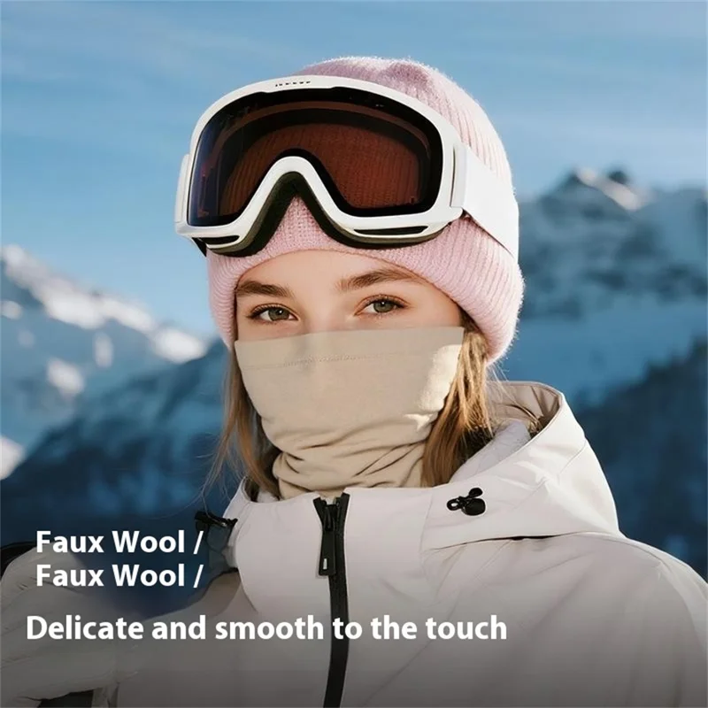 DTJ58 Winter Thermal Cycling Face Mask Windproof Elastic Neck Gaiter for Outdoor Skiing Snowboarding - Black
