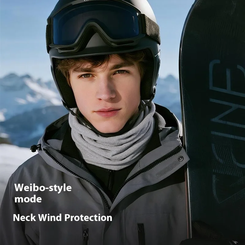 DTJ58 Winter Thermal Cycling Face Mask Windproof Elastic Neck Gaiter for Outdoor Skiing Snowboarding - Black