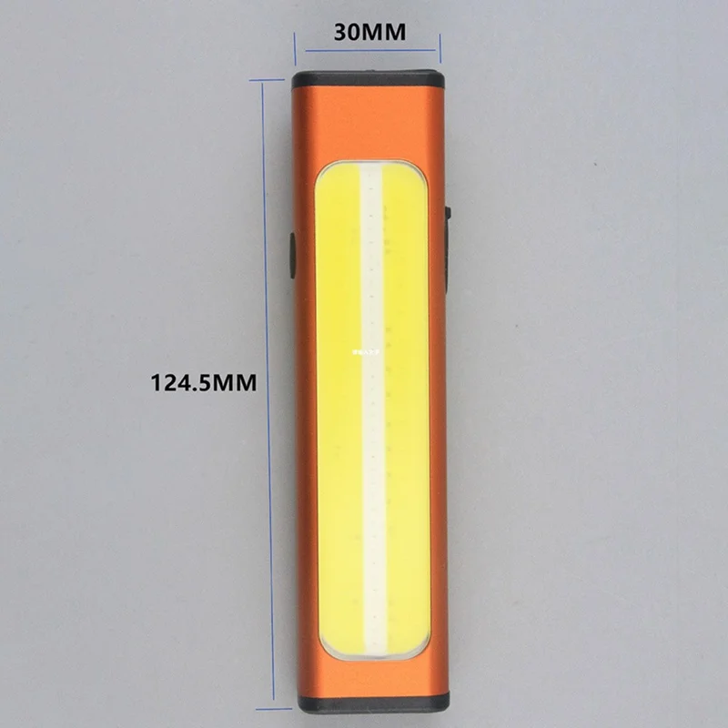 M7 Lampe de Travail Rechargeable 600 Lumens LED COB Lampe de Poche Magnétique Multifonction Portable - Orange