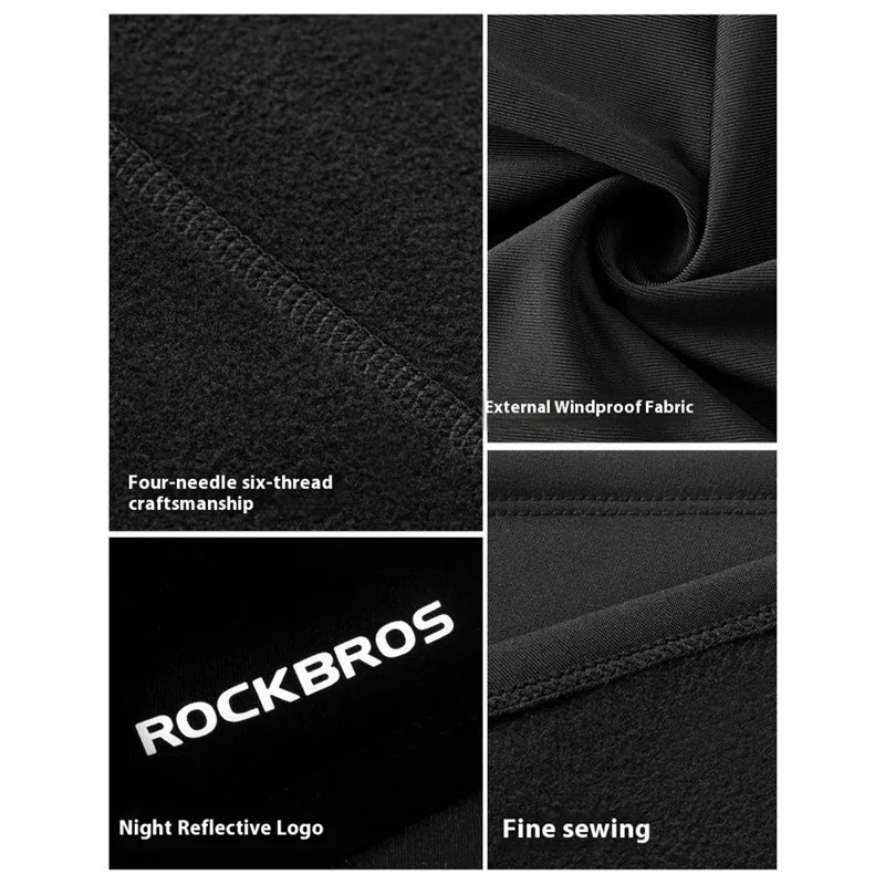 ROCKBROS Детская флисовая балаклава Теплая маска для лица Шапка для катания на лыжах Теплый шарф для шеи для занятий на открытом воздухе - Черный