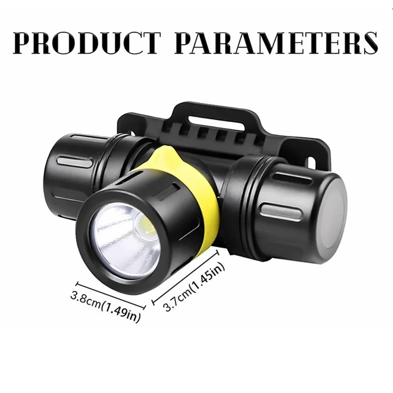 D1379 Professional XHP70 LED Scuba Diving Headlamp IPX8 Waterproof High Low Beam Underwater Head Torch (No Battery)