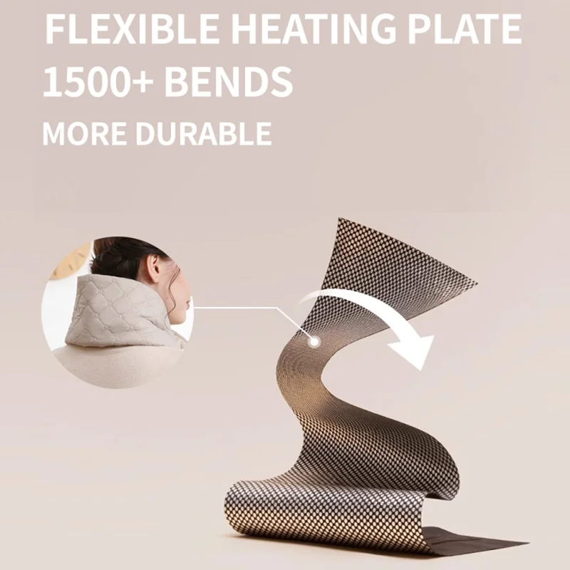 USB-uppvärmd halsduk 3 växlar justerbar elektrisk halslindning, multifunktionell midje- / magevärmare - Beige