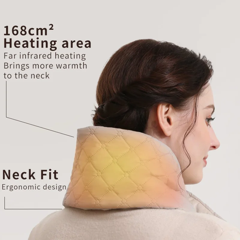 USB-uppvärmd halsduk 3 växlar justerbar elektrisk halslindning, multifunktionell midje- / magevärmare - Beige