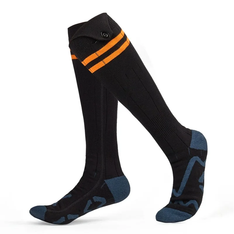 1 Pair 3 Gears APP Temperature Control Heated Socks with 2x 5V 5000mAh Battery for Outdoor Cycling Skiing - Orange