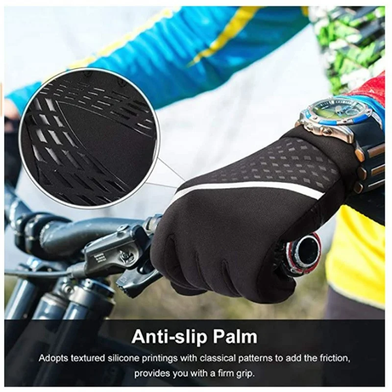 1Pair Winter Gloves for Children Windproof Warm Cycling Gloves Touchscreen Anti-Slip - XS