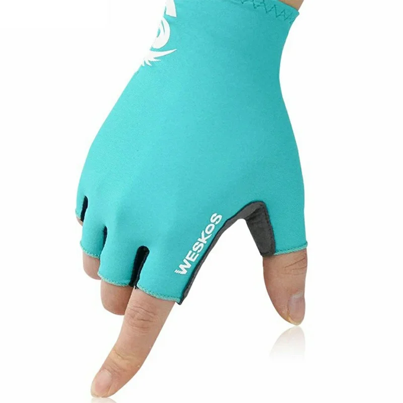 WESKOS Size S Outdoor Sports Men Summer Cycling Gloves Breathable Half Finger Mittens for Mountain Bike - Blue