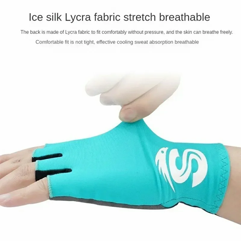 WESKOS Size M Outdoor Sports Men Summer Cycling Gloves Breathable Half Finger Mittens for Mountain Bike - Blue