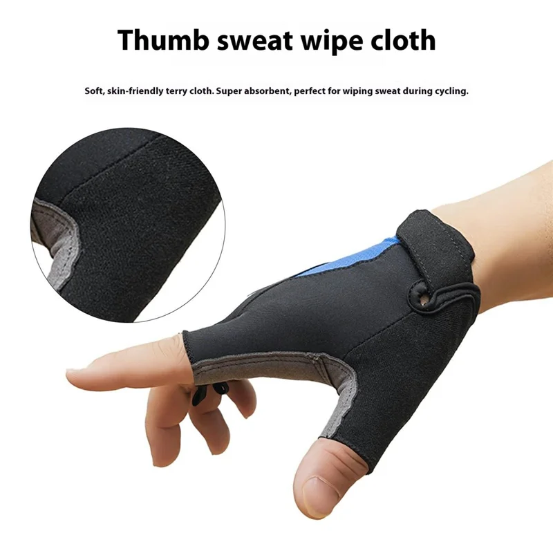 Guanti per ciclismo estivo da dito mezzo, taglia S, antiscivolo, riflettenti, con assorbimento degli urti, per guida notturna - Nero