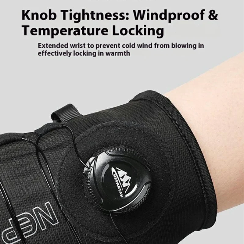 XC903 L Size Outdoor Sports Gloves Touchscreen Fleece Lined Anti Slip Cycling Gloves for Hiking / Running - Grey