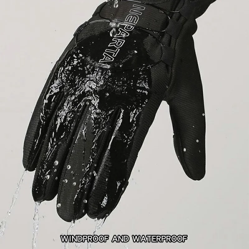 XC903 L Size Outdoor Sports Gloves Touchscreen Fleece Lined Anti Slip Cycling Gloves for Hiking / Running - Grey