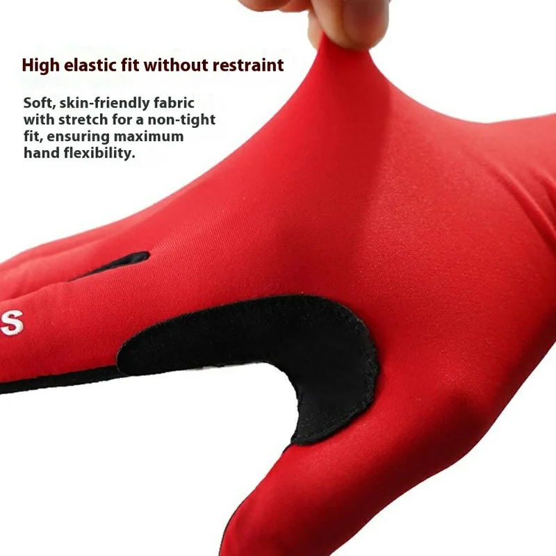 WESKOS Taglia XL Guanti da Ciclismo Outdoor Ammortizzanti Anti-Scivolo Touch Screen a Dita Intere - Rosso