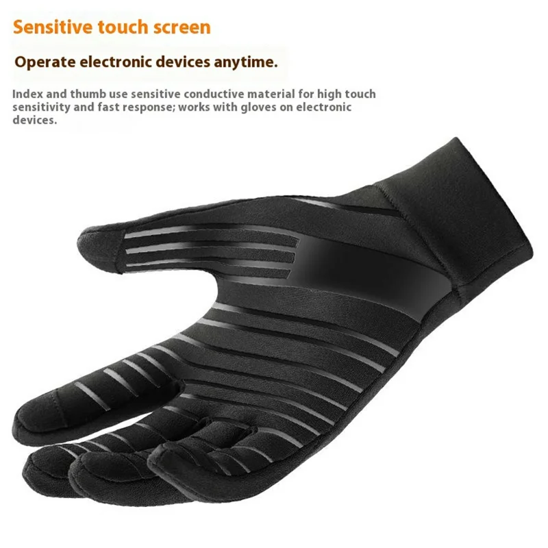 Size S 1Pair Sports Gloves Touchscreen Anti-Slip Thermal Windproof Gloves for Winter Cycling / Running - Black  /  White