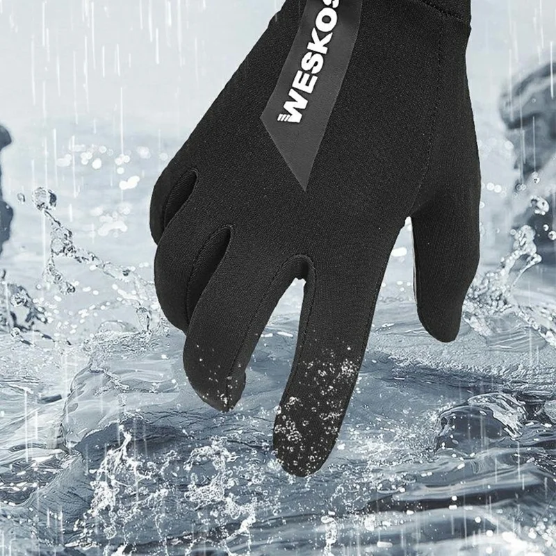 Size S 1Pair Sports Gloves Touchscreen Anti-Slip Thermal Windproof Gloves for Winter Cycling / Running - Black  /  White