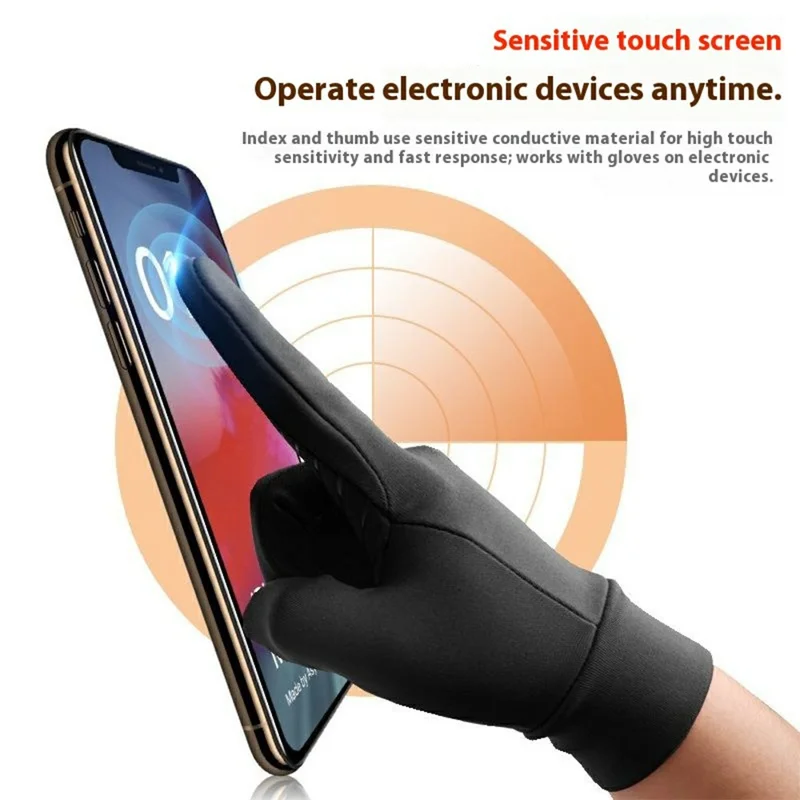 Size L 1Pair Sports Gloves Touchscreen Anti-Slip Thermal Windproof Gloves for Winter Cycling / Running - Black  /  White