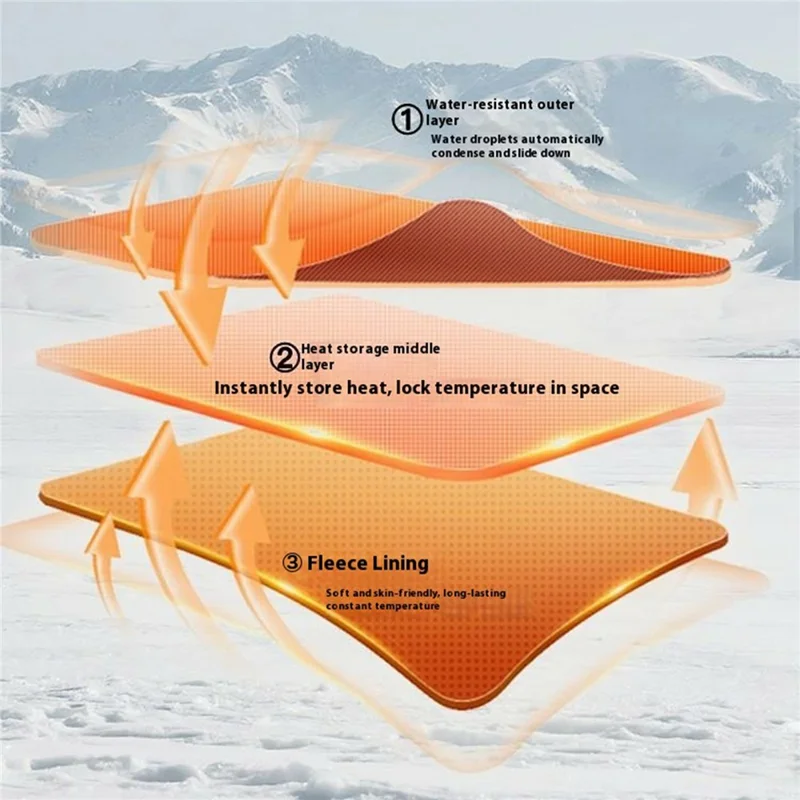 Size XL Winter Fleece Lined Windproof Gloves Anti Slip Touch Screen Mittens for Motorcycle Cycling - Black