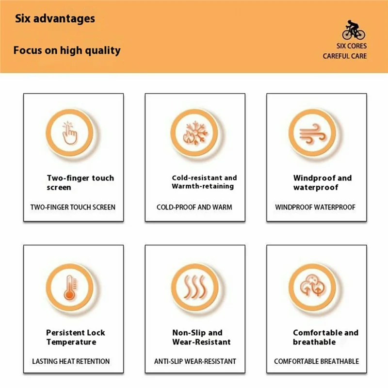 Size XL Winter Fleece Lined Windproof Gloves Anti Slip Touch Screen Mittens for Motorcycle Cycling - Black