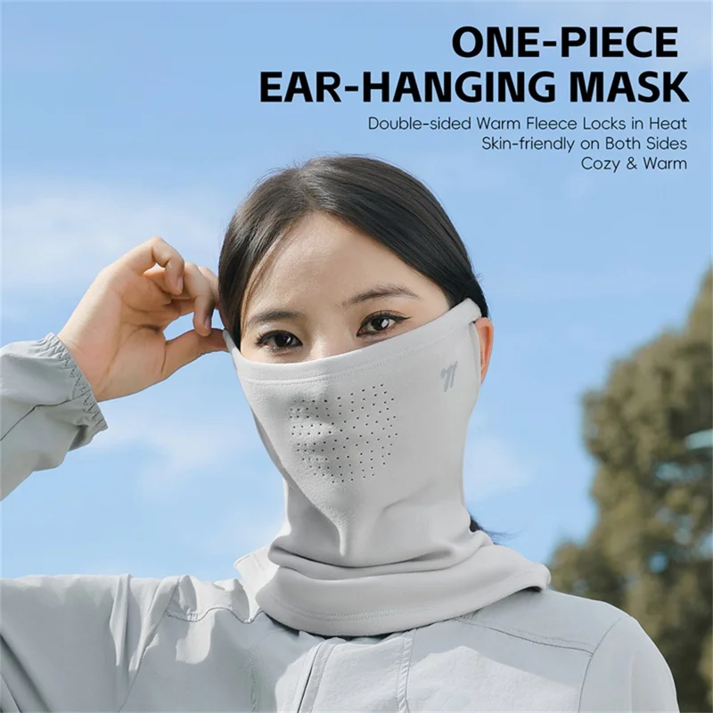 WEST BIKING YP0201478 Winter Cycling Face Mask with Ear Loop Windproof Neck Gaiter for Outdoor Sports - Light Grey